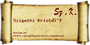 Szigethi Kristóf névjegykártya